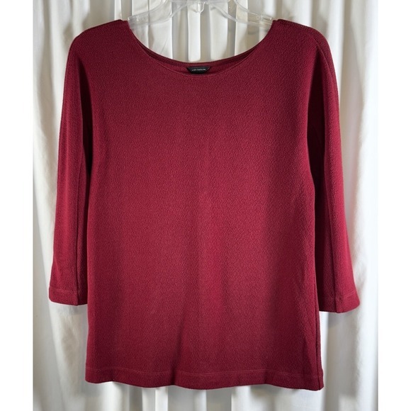 Ann Taylor Burgundy Red Textured 3/4 Sleeve Button‎ Back Blouse Top S Chic 72-31 - Picture 8 of 11